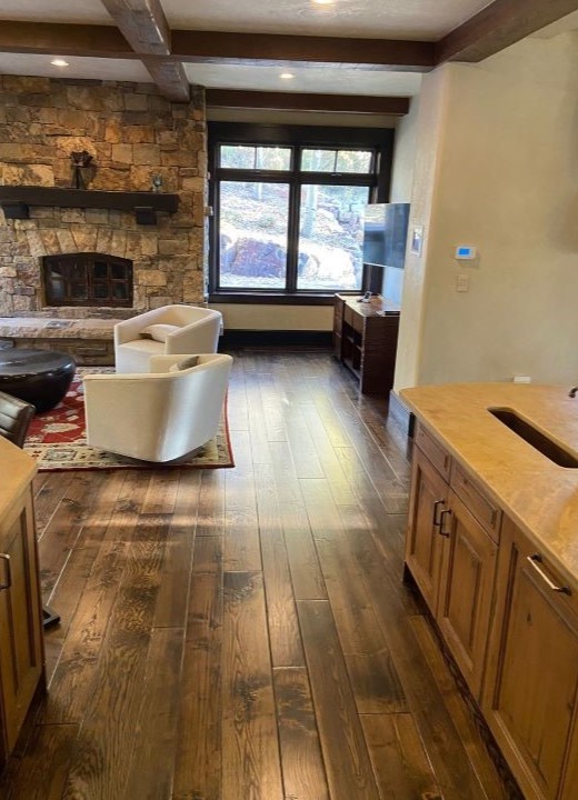 installed hardwood flooring in home