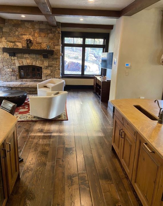 installed hardwood flooring in home