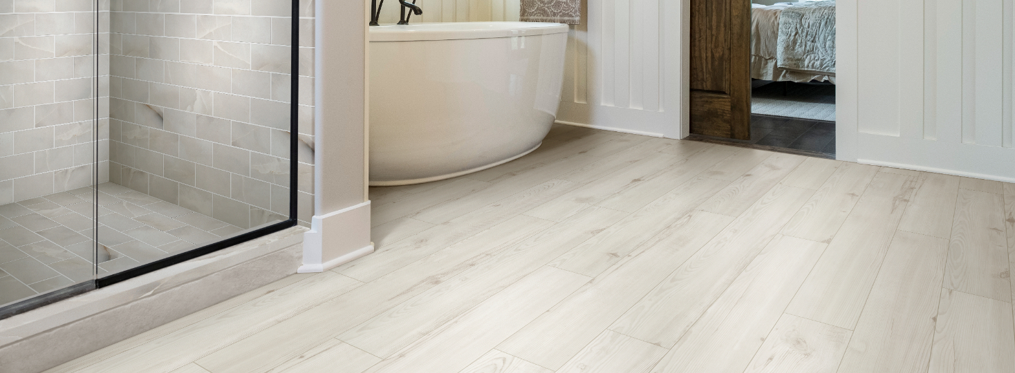 Pine Hardwood Flooring in Bathroom